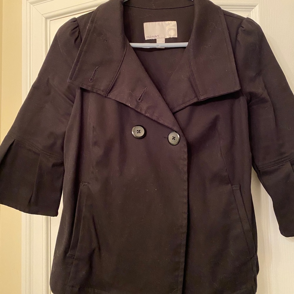 Black coat with bell sleeves